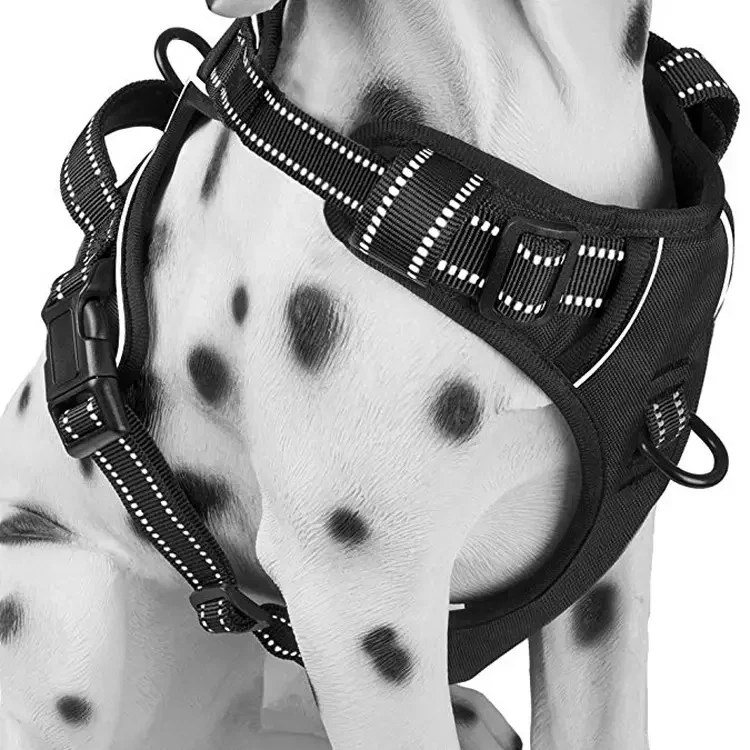 No Pull Dog Pet Harness Adjustable Control Vest Dogs Reflective Large XL Black - Image 3 of 4