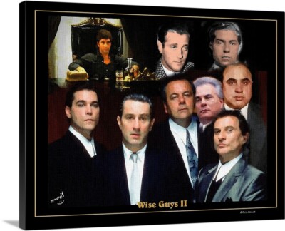 Wise Guys Gangsters Movie & Real Ones Art Oil Painting Gallery Canvas Wrap Art