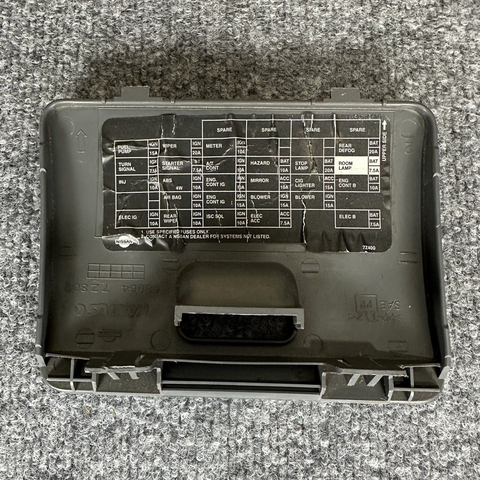 01-04 Nissan Xterra Interior Gray Lid Fuse Box Access Panel Cover OEM Genuine