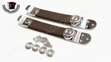 NEW High Quality Accordion Bellow Straps Brown Pair Balghalter Balgriemen