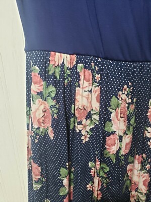 Modcloth Women's Fit & Flare Dress V-Neck Floral Short Sleeve Stretch Size  M | eBay