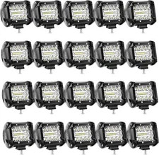 Nilight LED Pods 4Inch 60W Light Bar Flood Spot Combo Triple Row Driving Lamp