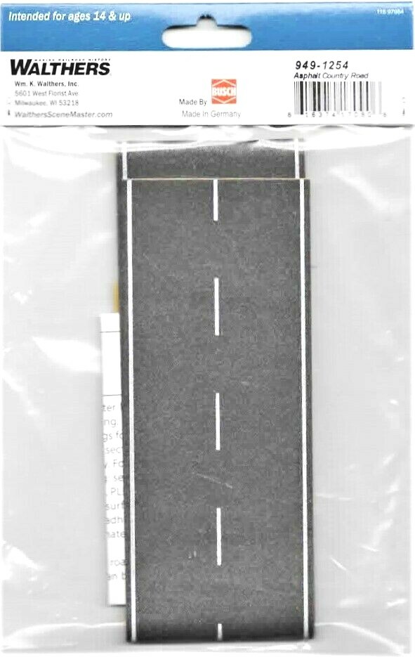 Walthers SceneMaster HO 949-1250 Flexible Self-Adhesive Paved Roadway Vintage Highway