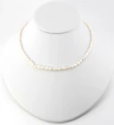 Freshwater Pearl Collar Choker Necklace 925 Silver Spring Ring Closure Vintage
