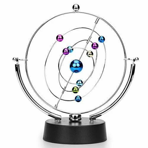 Kinetic Perpetual Motion Galaxy Desk Toy, Outer Space Gadget Flips and Rotates