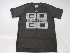 New-Minor-Flaw San Antonio Spurs Mens Size L Large Gray Climalite Adidas Shirt
