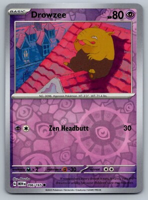 Pokemon Near Mint 151 Reverse Holo Drowzee 096/165