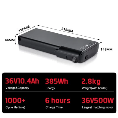 E-bike Akku 36V 10.4Ah Li-ion Batterie für Ansmann Kalkhoff Raleigh Groove MiFa