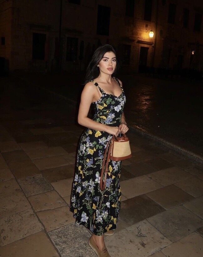 ZARA NWT WOMAN SS24 MIDI FLORAL PRINT DRESS BLACK / YELLOW ZARA NWT WOMAN SS24 MIDI FLORAL PRINT DRESS BLACK / YELLOW