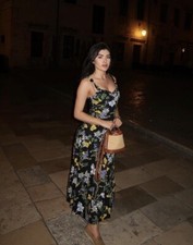 ZARA NWT WOMAN SS24 MIDI FLORAL PRINT DRESS BLACK / YELLOW | 2157/052