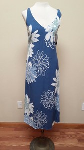 navy blue and white floral dress