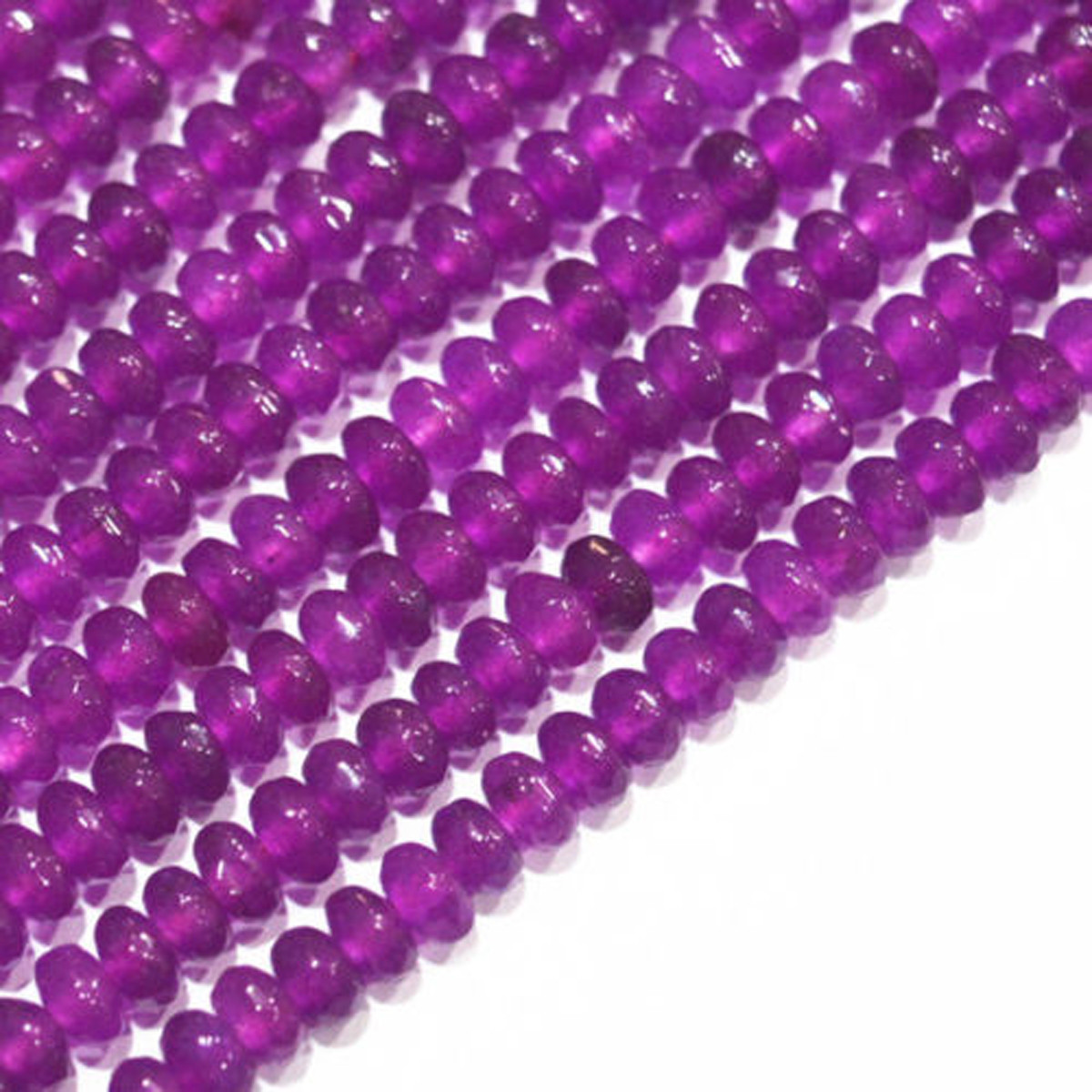 15 Strand Genuine Ruby 4mm Faceted Rondelle Beads Loose Stone for Jewelry Making Beads