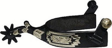 Western Saddle Horse Show Spurs Black Steel w...