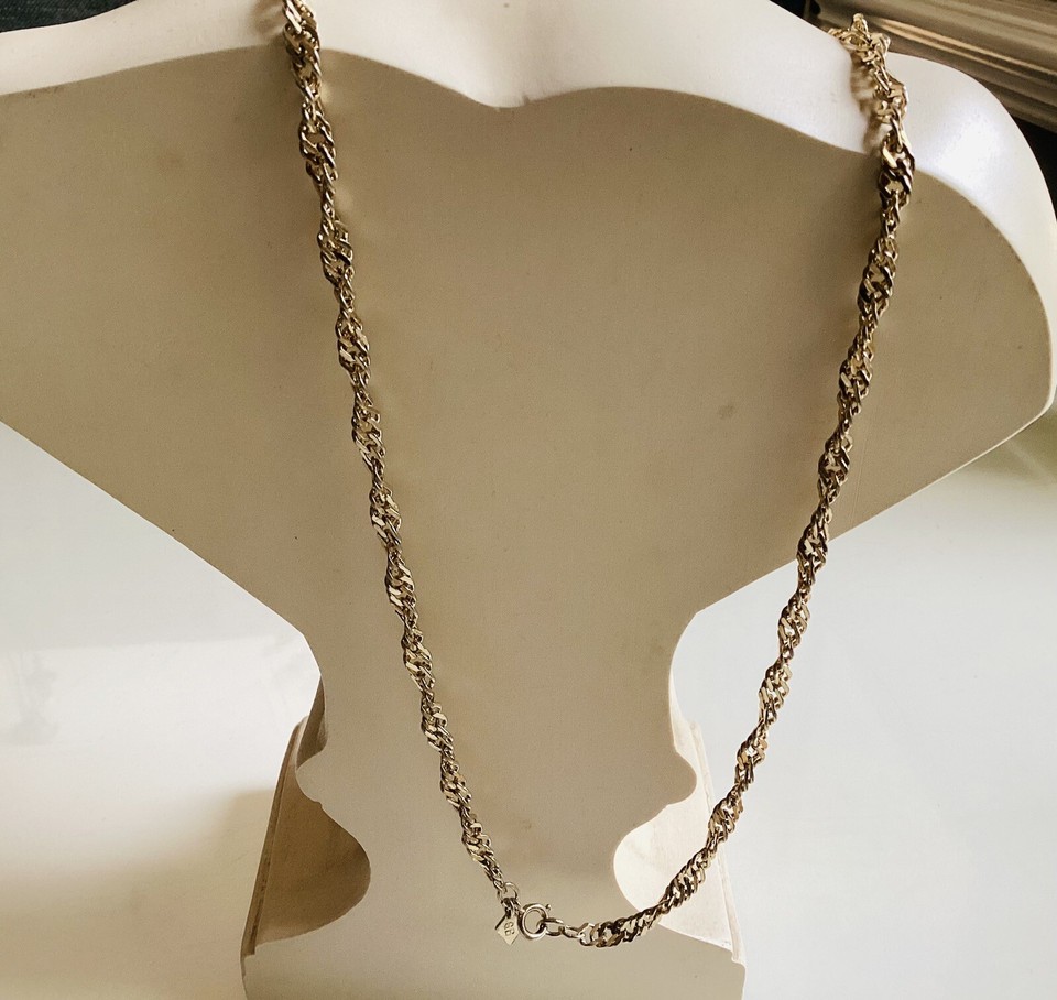Vintage SARAH COVENTRY Gold Toned Twisted Chain Necklace eBay