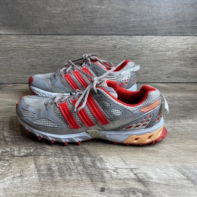 Adidas Kanadia TR 4 G47378 Womens 11 Trail Running Shoes Gray Red Mesh Sneakers
