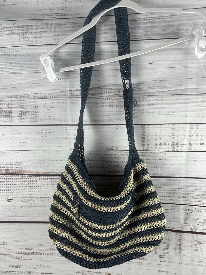 SAK крючком вышитый вязаный наплечная сумка сумочка женщин синий - Изображение 2 из 4