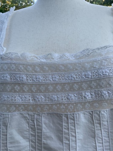 Edwardian Cotton / Slip Dress White Cotton M/L - Picture 3 of 16