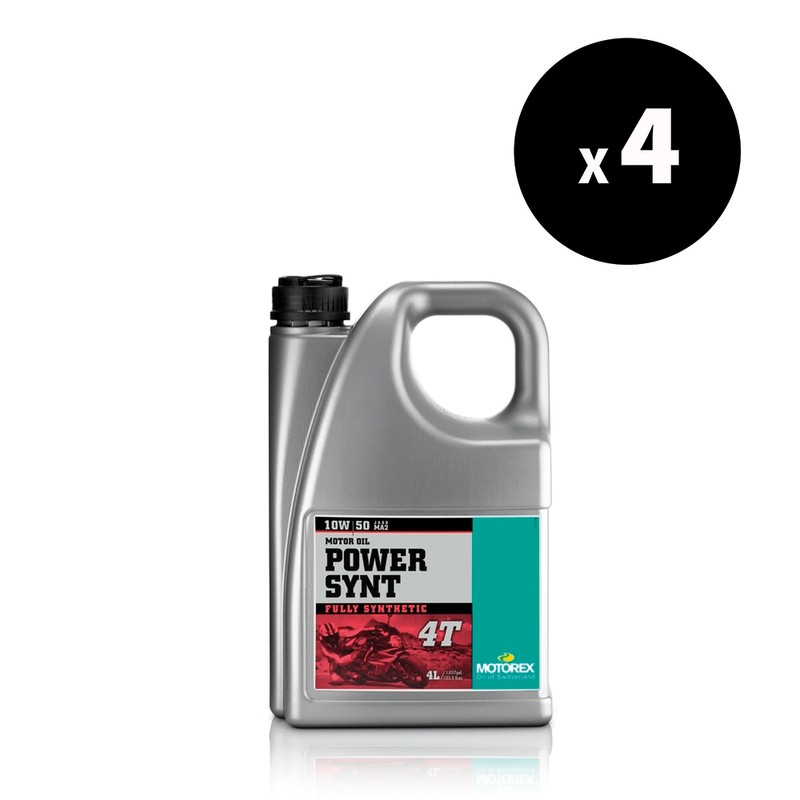 Huile moteur MOTOREX Power Synt 4T 10W50 stop usure boîte de vitesse motocyclisme 4L