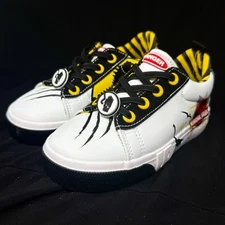 Ground Up Jurassic Park Low Top Sneakers Kids Size 10 Tod  Black Yellow Dinosaur