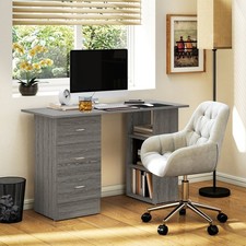 120cm Computer Desk Writing Table Study Workstation with Shelves and Drawers