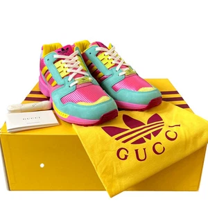 Baskets basses Gucci X Adidas ZX 8000 homme 7,5 US 8 rose vert neuves dans leur boîte
