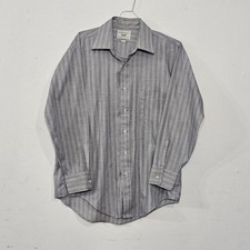 70s VINTAGE Arrow Shirt Kent Sz L Polycotton Long Sleeve Blue Striped Button
