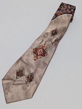 Vintage '40s 50s Tie Paisley Medallion Blush Pink Rockabilly Art Deco 3 " Wide