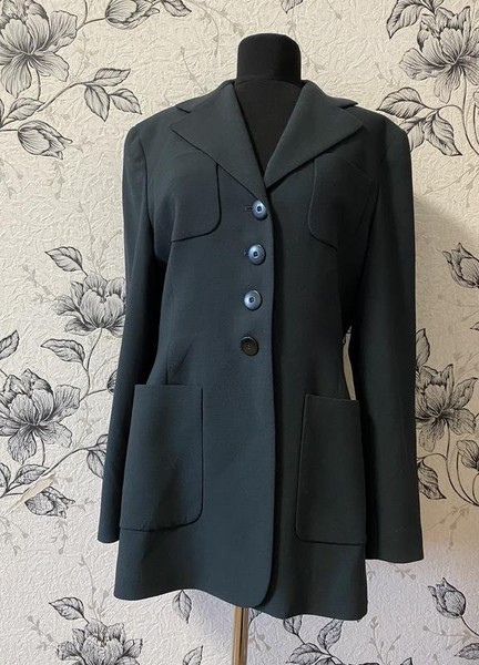 Damen Bally Blazer Grün Wolle 38 / M / 46