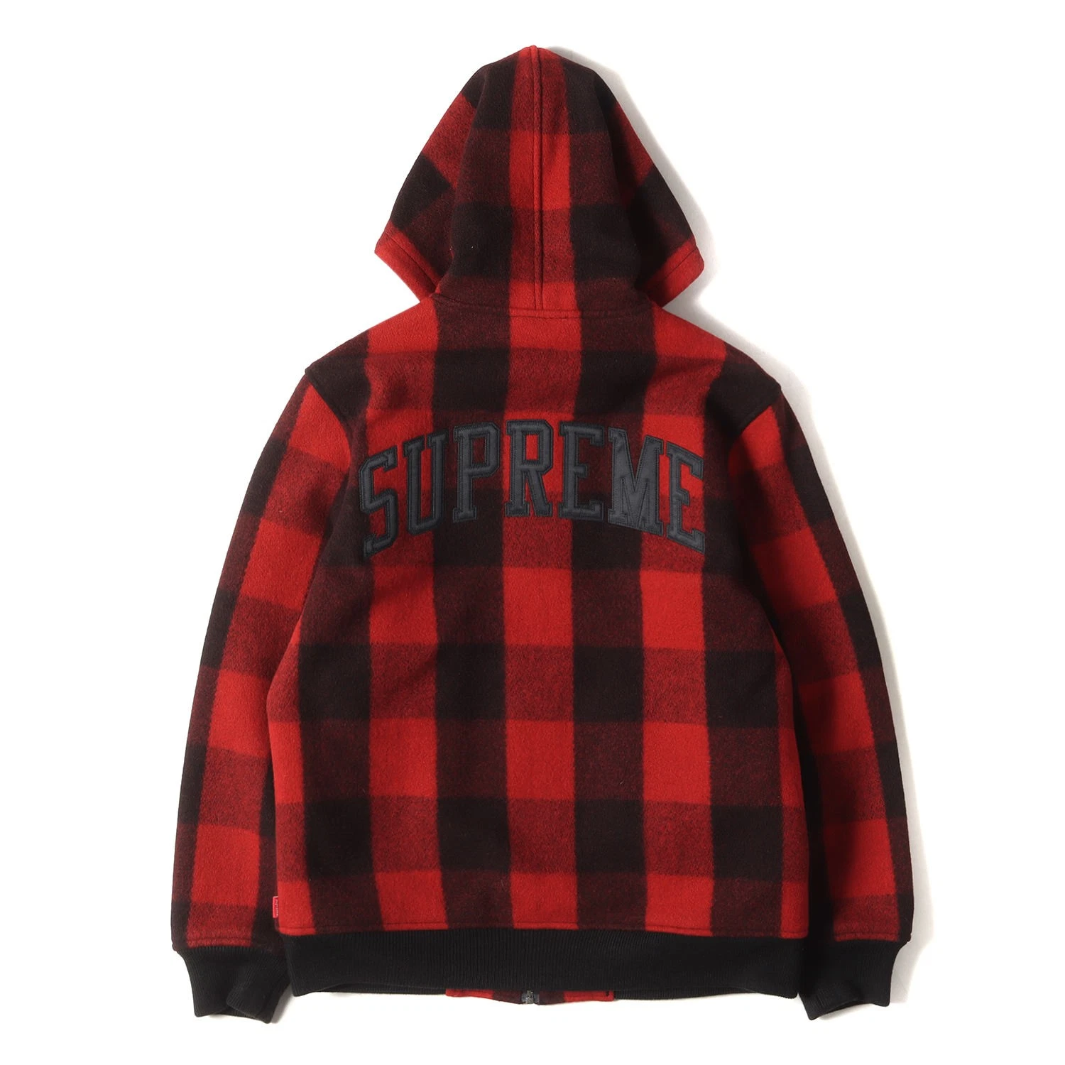 Blouson bomber laine à capuche automne/hiver Supreme 2015 carreaux buffle S