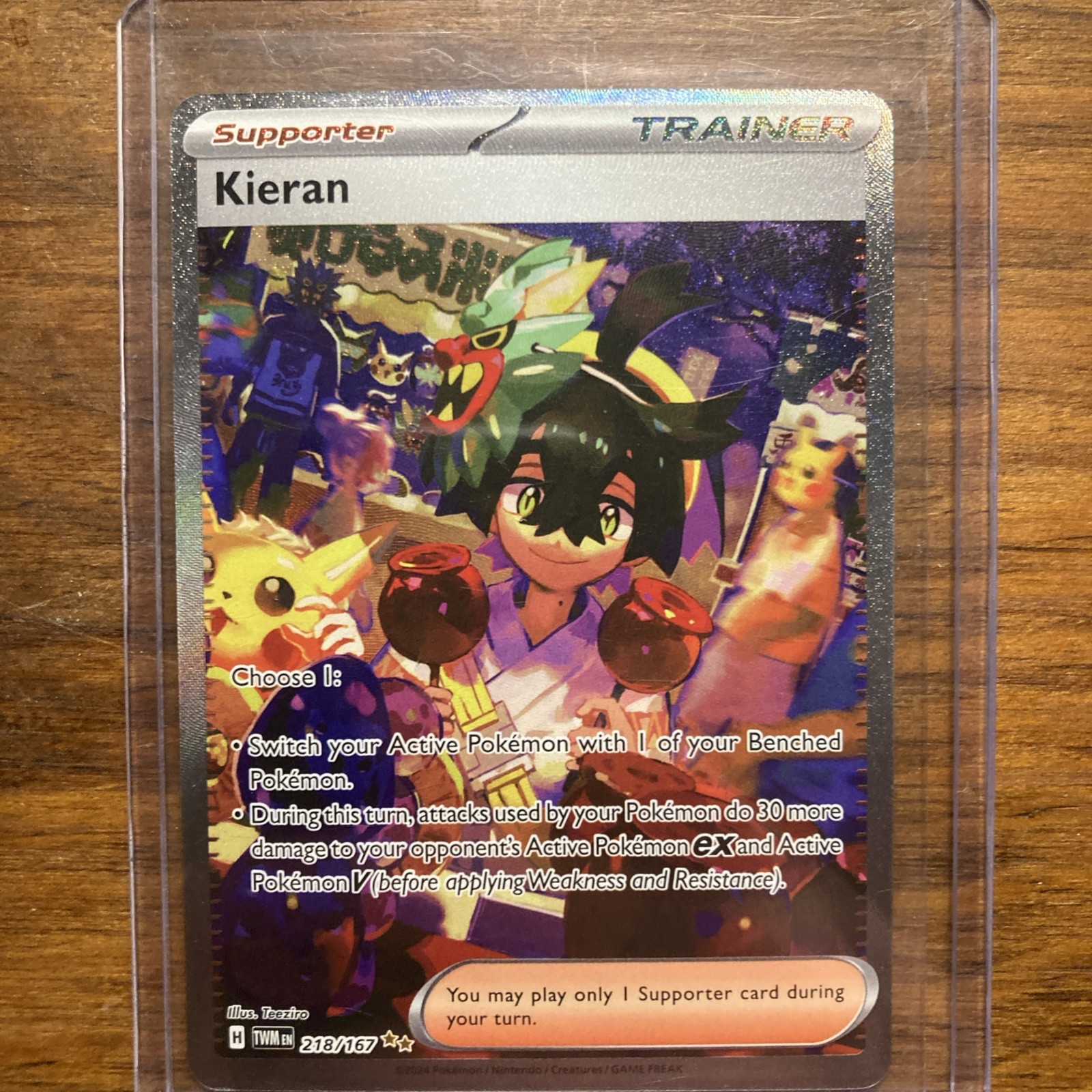 Pokemon Card Kieran Twilight Masquerade 218/167 Special Illustration Rare Full 