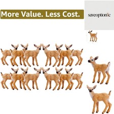 12Pcs Deer Figurines Cake Toppers, Deer Toys Figure, Small Woodland Animals S...