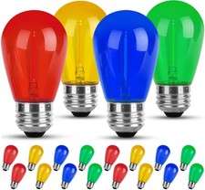 Colored Led String Light Bulbs Replacement, S14 Multi-Color with E26 Screw Base