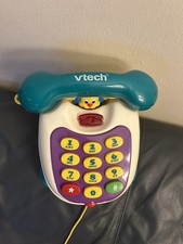 Vintage VTech Pull  Play Lights  Sounds Learning Phone Toy Telephone
