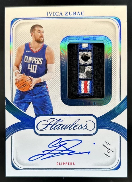 2023-24 Panini Flawless Ivica Zubac Signature Prime Patch Platinum Auto #1/1