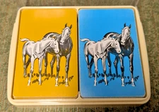 Vintage Horses Equine Yin-Yang Western Farm Playing Cards Two Decks