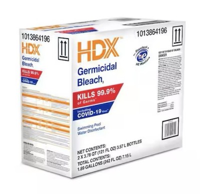 HDX Germicidal Bleach Concentrate, 121-oz, Pack of 2