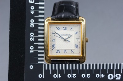 ハミルトン レジスタード エディション 腕時計 6212 ローマン デイト Near MINT] HAMILTON Registered 6212 30mm Gold Dial Date Quartz