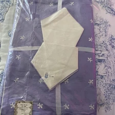 Vtg Linen 63"x106 " Tablecloth and 17"x 17" Napkins 12 Belgium Fleur De Lis NEW