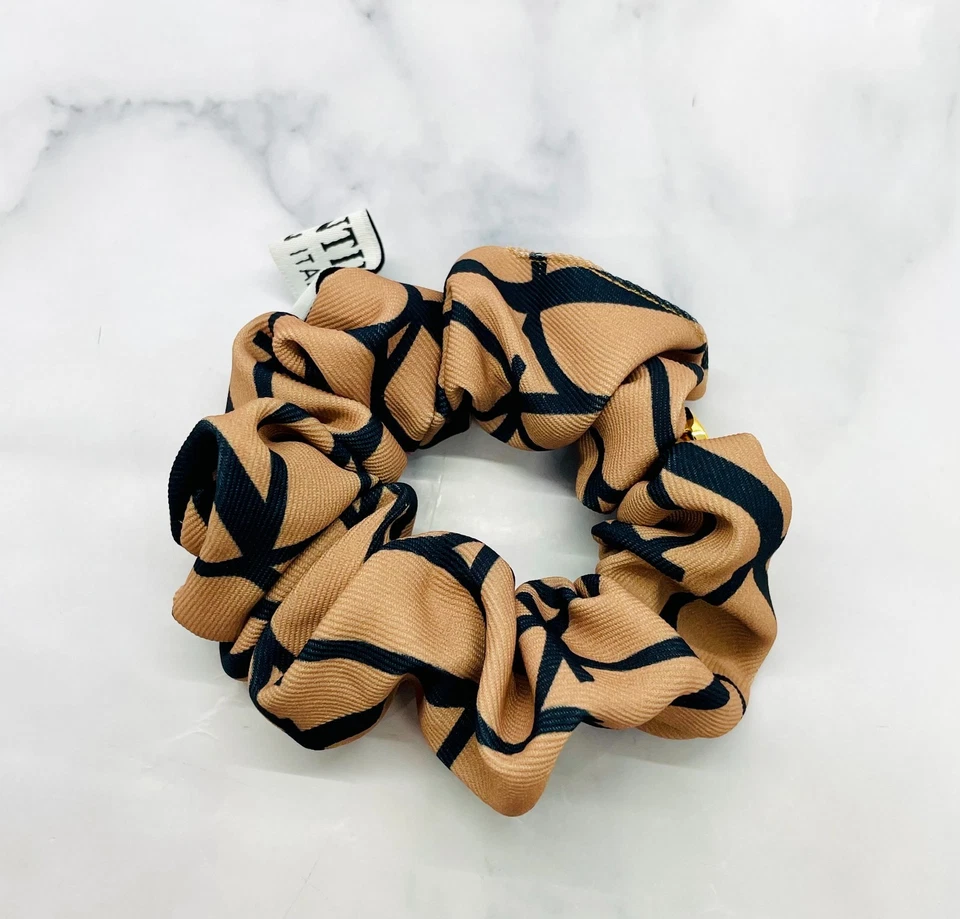 Auténtico cabello crujiente estampado bronceado VALENTINO V - usado / LT5575 Foto 2 de 4