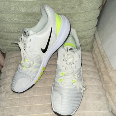Nike Training White Black Neon Yellow Men's Mesh Low Top Athletic Sneaker
