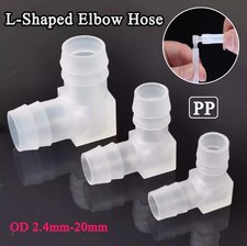 L-Shaped Elbow Hose Joiner Barbed Splicer PP Plastic Pipe Fitting OD 2.4mm-20mm