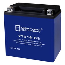 Mighty Max YTX16-BS Lithium Battery Replaces Suzuki LT-A700X King Quad 05-07