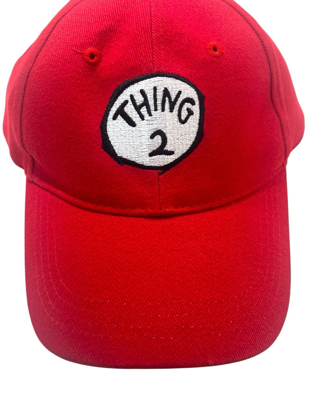 Thing 2 Adjustable Strapback Hat Red One Size Emb… - image 2
