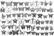 Assorted Butterfly Charm Pendant Connector for DIY Jewelry Making Findings 60Pcs
