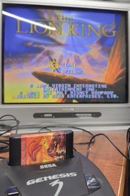 SEGA Genesis Model 3 MK-1461  Game Console Tested w/ Lion King Game - C4