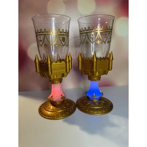 Disney Beauty and the Beast Light Up Castle Goblets. Set of Two Working