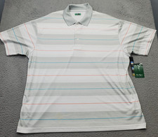 Ben Hogan UPF 15 Golf Polo Shirt Mens 2XL Multi Striped Moisture Wicking EUC