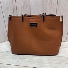 Kate Spade Leila Medium Triple Compartment Satchel Crossbody Bag Shoulder Brown