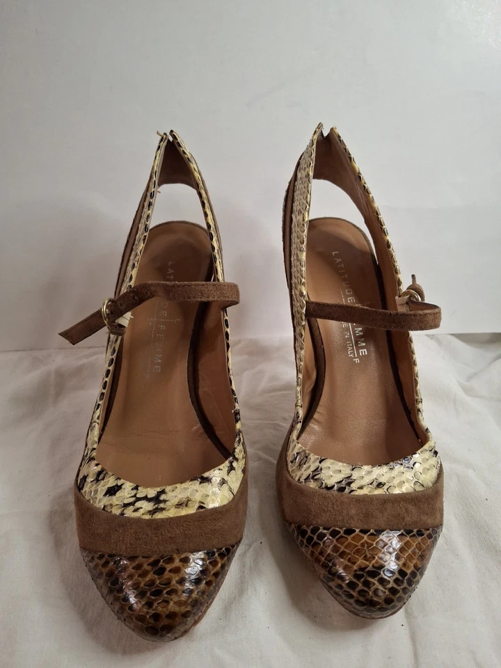 Zapatos de salón de gamuza LATITUDE FEMME para mujer con estampado animal talla 36,5 (433) Foto 3 de 4