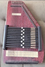 German? Antique? Vintage Wooden Auto Harp 12 Keys Missing Strings Spares Repairs